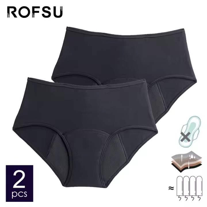 Bragas menstruales de algodón para mujer, lote de 2 unidades, para flujo intenso - 1
