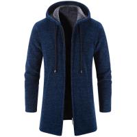 Suéteres para hombre, abrigo, Otoño Invierno, nuevo largo medio con cremallera cálida, suéteres, prendas de punto informales para hombre, abrigo, ropa para hombre - details 0