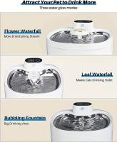Grifo de Agua para Gatos Inalámbrico Automático 88oz/2.6L Ventana de Nivel de Agua y Sensor de Movimiento Ultra Silencioso Suministros para Mascotas - details 4