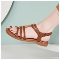 Sandalias de mujer zapatos planos - cómodo verano elegante casual elástico tobillo slip on playa caminar sandalia - details 4