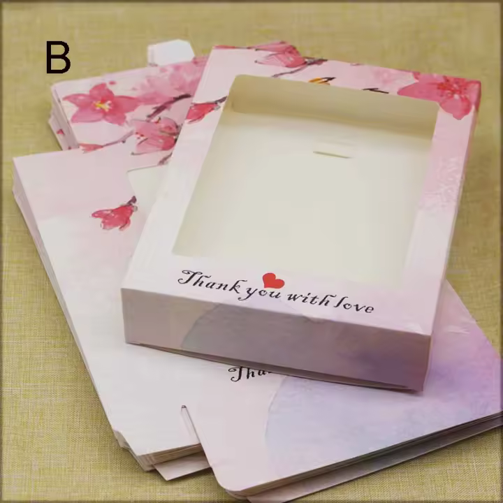 Caja de papel grande con ventana para regalo de Navidad, almacenamiento de pasteles, galletas, embalaje de boda para fiesta en casa, 10 piezas - 1