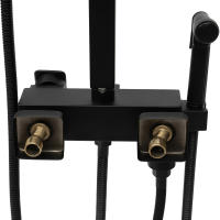 Sistema de ducha de acero inoxidable 304, juego de ducha de lluvia para baño negro, montaje en pared para casas, hoteles, escuelas, Apartamentos - details 9