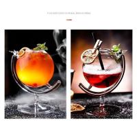Vasos con forma de globo de 330ml y 11oz, taza para bebidas frías con cola de vino para restaurante occidental con pajita - details 0