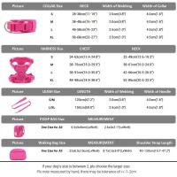 Collares personalizados mascotas Collar rosa suave perros con nombre, arnés reflectante sin tirar perros, correa, juego de - details 1