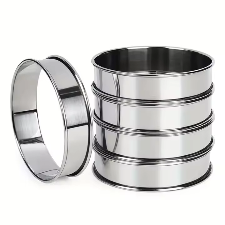 Anillos de tarta para Muffin de acero inoxidable, para hacer alimentos, pastel de frutas, galletas, anillo de tarta doble enrollado, accesorio de cocina de 8/9/10cm, 1 Uds. - 1