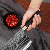Juego de varillas para afilar tijeras y cuchillos de cocina, herramienta de cocina con patrón láser de Damasco, utilidad de acero inoxidable, cuchillo de Chef afilado para cortar - details 3