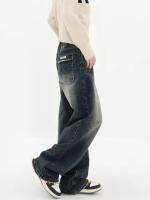 Pantalones vaqueros de pierna ancha estilo Haruku para mujer, moda urbana, Retro, rectos, sueltos, Otoño e Invierno - details 3
