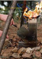 Estufa de leña plegable de acero inoxidable con luz de cohete, adecuada para barbacoa que acampa al aire libre - details 7