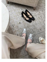 Medias zapatillas francesas sandalias de mujer zapatos Mary Jane de un pedal zapatos Muller de tacón grueso para mujer - details 55