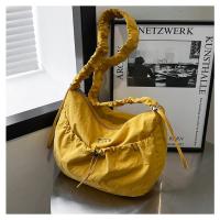 Bolso de hombro plisado de nailon a la moda, bolso cruzado con cordón de estilo coreano de Color sólido, bolso de mano ligero de gran capacidad para niñas - details 6