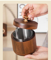 Ceniceros de madera de nogal con tapa, bandeja de viento cubierta con acero inoxidable, bandeja de ceniza para interiores y exteriores para el hogar y la sala de estar - details 2