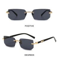 Gafas de sol cuadradas pequeñas, rectangulares, sin marco, para hombres y mujeres, populares, a la moda, para vistas de verano - details 11