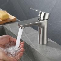 Grifo monomando para lavabo de cocina, grifo monomando para lavabo de acero inoxidable, agua fría, para baño - details 6