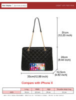 FOXER bolso de hombro con cadena de cuero PU para mujer, bolso para axilas, bolso a cuadros simple a la moda - details 8