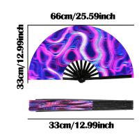 1 abanico de mano plegable con brillo ultravioleta: decoración de fiesta con luz de neón púrpura y azul extra brillante, perfecto para bodas, actuaciones de baile, conciertos, bares, reuniones familiares y decoraciones de pared del hogar - details 5