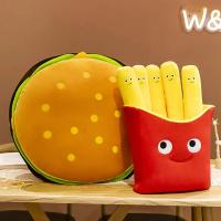 Cojín Creativo de Peluche de Hamburger Suave y Esponjoso Regalo de Cumpleaños para Niños Diseño Francés de Fritos y Pizza Unisex - details 0