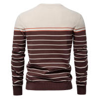 Suéter de manga larga de punto a rayas para hombre, Jersey informal de cuello redondo, nuevo - details 4