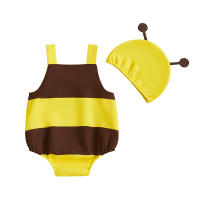 Pudcoco - Pelele de abeja para bebé niña, sin mangas, estampado floral 3D, mono con sombrero, juego de 2 piezas - details 5