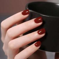 24 Piezas de uñas artificiales rojas largas Completamente cubiertas Punta de gelatina - details 3