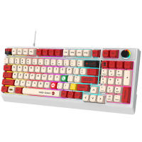 Teclado mecánico K98, eje azul, eje rojo, moldeo por inyección de dos colores con cable, periféricos de juego de teclas de sublimación térmica - details 35