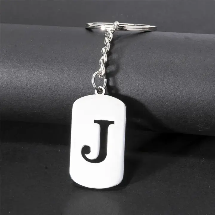 Llavero de Alfabeto Punk DIY Colgante de Letra Inicial de Metal Accesorio de Joyería de Moda para Parejas - 1