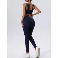 Conjunto de yoga transpirable para mujer, top corto con pantalones cortos y leggings de cintura alta - details 7