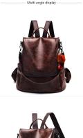Mochila Vintage de cuero antirrobo para mujer, bolso de hombro de ocio de alta calidad, a la moda - details 11