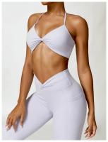 Conjunto de Yoga para Mujeres 2 Piezas Traje de Gimnasio Ropa Deportiva Sujetador de Cintura Alta Pantalones Cortos Leggings de Yoga Material de Nylon Adecuado para Primavera/Verano - details 11