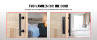 SucceBuy Kit de herrajes y puertas de granero, puerta corrediza de madera, funcionamiento suave y silencioso, incluye guía de piso y manija 8 en 1 - details 4