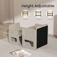 Conjunto de Mesa y Silla Montessori para Niños 2 en 1, de Madera Ajustable con Pizarra, Ideal para Actividades y Dibujo, Blanco - details 10