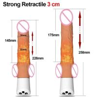 Leten-consolador realista automático para mujer, vibrador con calefacción, Control remoto, punto G con ventosa, juguete sexual femenino de empuje - details 6