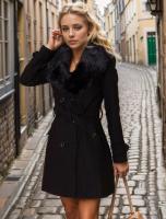 Abrigo largo de lana para mujer, traje de invierno, cuello larg, doble, Europeo, 2024 - details 1