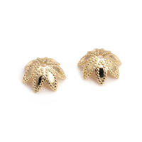 50 Uds. De cuentas redondas de latón de Color dorado de 18K, tapas de hojas de árbol y flores, suministros para hacer cuentas de joyería, accesorios Diy - details 37