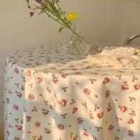 Manteles estampados para decoración del hogar, cubiertas de mesa con estampado de lavanda rosa para dormitorios - details 1