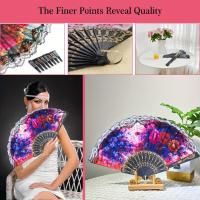 12 abanicos de mano con adornos negros, abanico plegable floral retro, abanico plegable de estilo chino de verano, adecuado para mujeres, actuaciones de danza y accesorios de fotografía - details 2