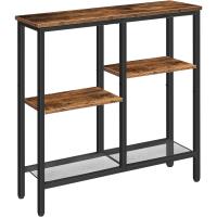 Mesa Lateral de 75cm Estilo Industrial de 4 Niveles Ideal para Entrada, Sala, Pasillo - details 0