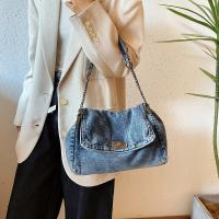 Bolso de hombro versátil y elegante de moda 2015 con correa de cadena - Casual, azul y blanco, gran capacidad, correa fija, forro de poliéster, bolso de mano - details 0