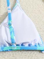 Conjunto de 3 Piezas de Bikinis para Adolescentes con Falda Cubierta, Traje de Baño con Estampado Floral para Niñas, Moda Hawaiana, Traje de Baño de Secado Rápido para la Playa, 13-16 Años - details 4
