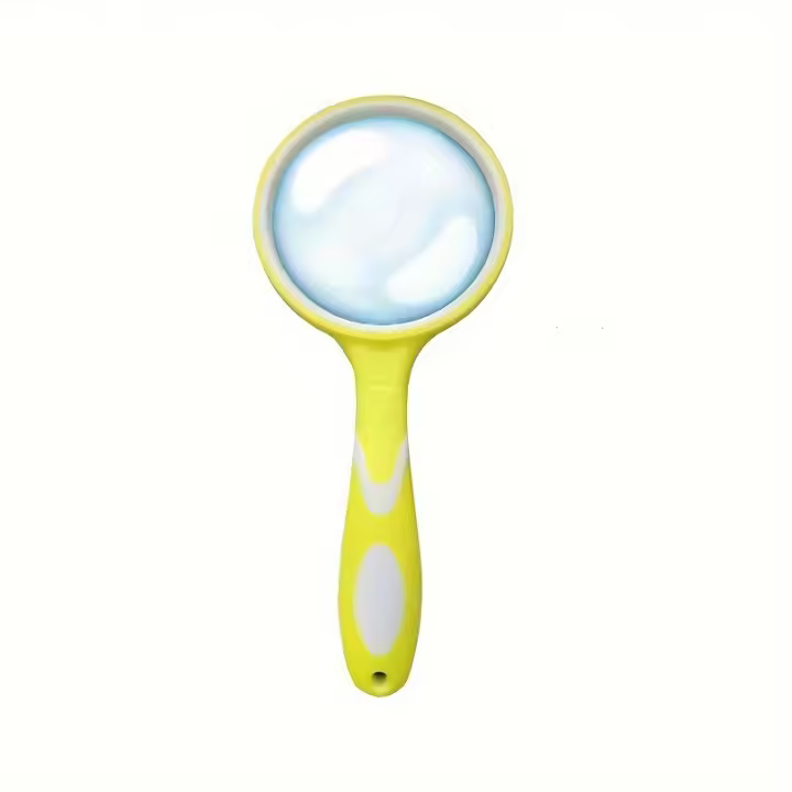 Lupa portátil de mano para observación científica, lupa amarilla HD 20x, 1 unidad - 1