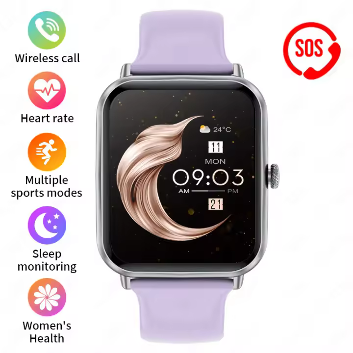 Reloj mujer inteligente Bluetooth llamadas Fitness exterior vogue deporte sano ritmo cardíaco Reloj de presión arterial - 1