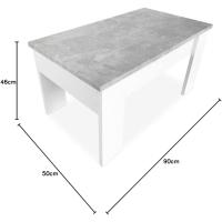 Mesa de Centro Elevable Estilo Blanco con Tapa 90 cm de Ancho x 50 cm de Fondo x 46, 57 cm de Altura Madera - details 8