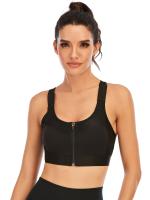 Tops cortos cruzados para mujer, camisa deportiva de Yoga de manga corta negra - details 5