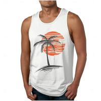 Camisetas deportivas sin mangas de verano para hombre, camisetas sin mangas con estampado 3D de sol, chaleco informal cómodo sin mangas, camisetas sin mangas para gimnasio y Fitness a la moda - details 1