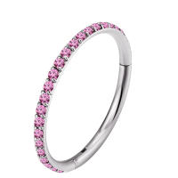 ASTM-Aro de segmento con bisagras de titanio, Circonia cúbica, para tabique nasal, pezón, golpe, Tragus, Hélix, Labret, Piercing para labio, joyería para el cuerpo, F136 - details 12