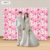 Panel de Pared de Flores Artificiales 3D 15pcs Rosas Falsas para Bodas, Despedidas de Soltera, Decoración al Aire Libre - details 6