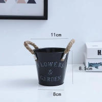 Cubo de flores decorativas con letras creativas de hierro Retro, hierba de Metal resistente a la corrosión para plantas artificiales - details 10