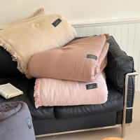 Edredón Bonenjoy con borlas, edredón de algodón, colcha de Color sólido, manta gruesa, edredón para adultos y niños, edredón para cama 90/105 - details 1