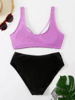 Conjunto de Bikini a rayas para mujer, bañador Sexy de dos piezas, ropa de playa, traje de baño brasileño, novedad de 2022 - details 8
