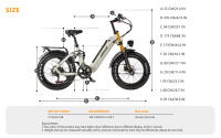 Ceaya A20 Pro Bicicleta eléctrica 20*4.0 pulgadas 1000W 48V 20AH 45km/h Vehículos eléctricos, Shimano 7 velocidades, Pantalla LCD a color, Freno de disco hidráulico, Faros brillantes, luces traseras, Ajuste de amortiguación de 15 etapas, Amortiguador tras - details 3