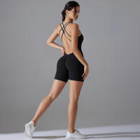 Hamidou-Conjunto de Yoga con espalda descubierta para mujer, Body de Fitness de alta elasticidad, ropa de gimnasio deportiva, Top corto de Fitness, Shockpro - details 16